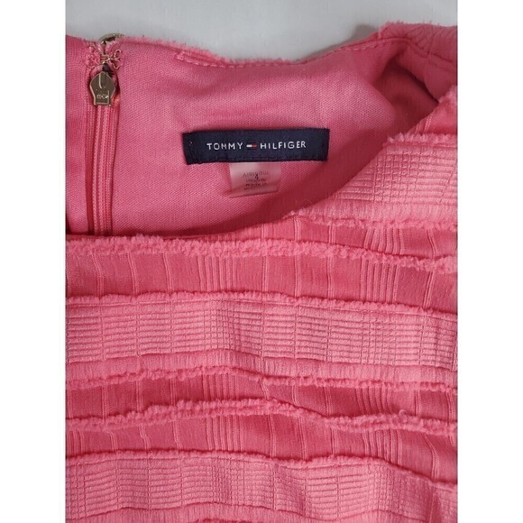 Tommy HILFIGER Womens Pink Striped Sleeveless Crew Neck Short Shift Dress 4 - Picture 2 of 5